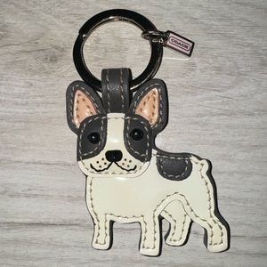 Coach Authentic French Bulldog Dog Fob Keychain Keyring RARE Discontinued EUC